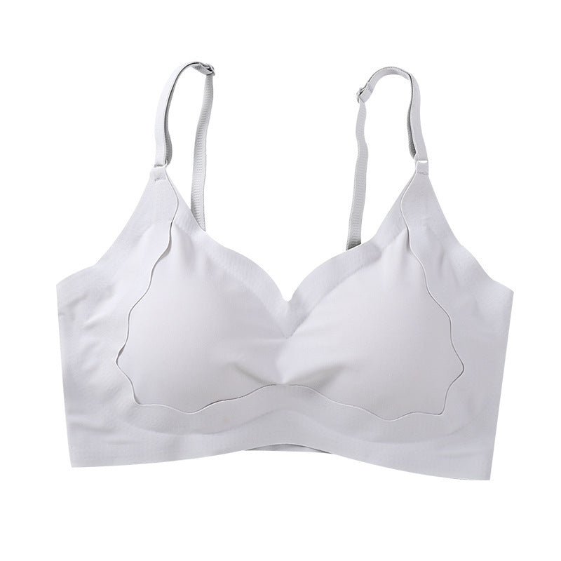 Ice Silk Seamless Wireless Push Up Plus Size Breast Holding Bra