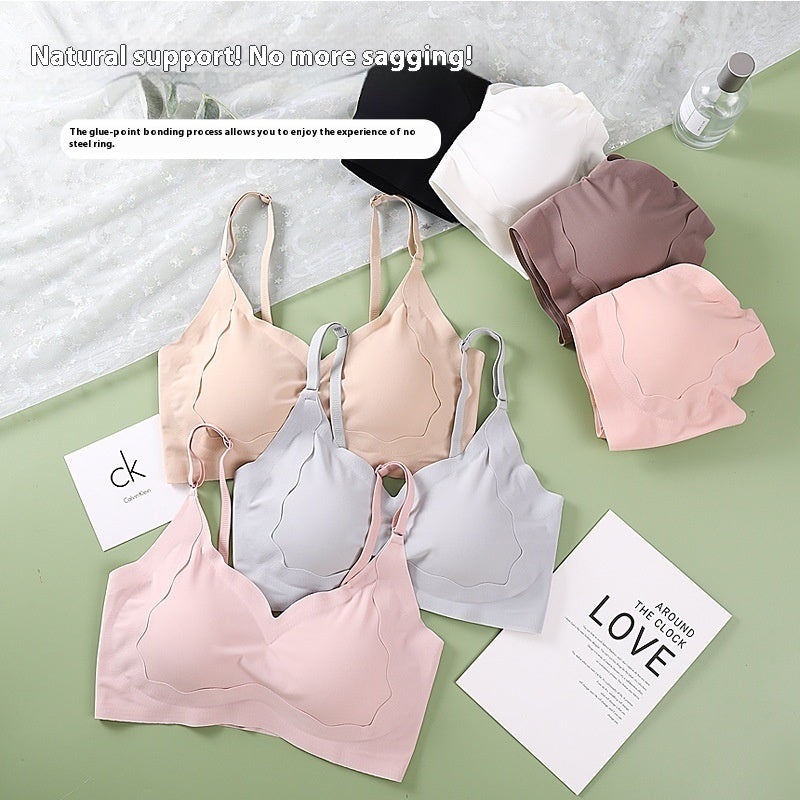Ice Silk Seamless Wireless Push Up Plus Size Breast Holding Bra