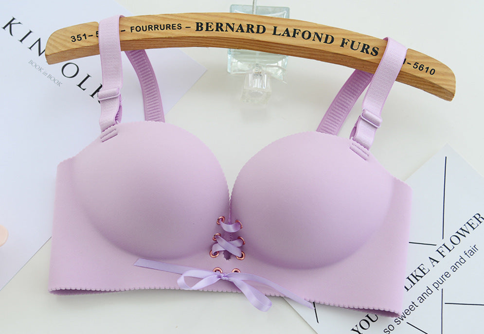 One-piece Seamless Pull Force Girls Push Up Wireless Bra