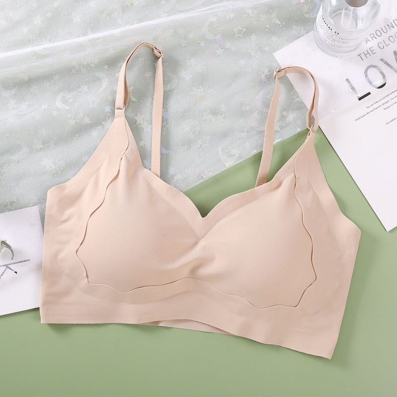 Ice Silk Seamless Wireless Push Up Plus Size Breast Holding Bra