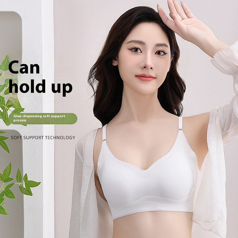 Ice Silk Seamless Wireless Push Up Plus Size Breast Holding Bra