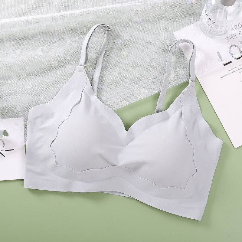 Ice Silk Seamless Wireless Push Up Plus Size Breast Holding Bra