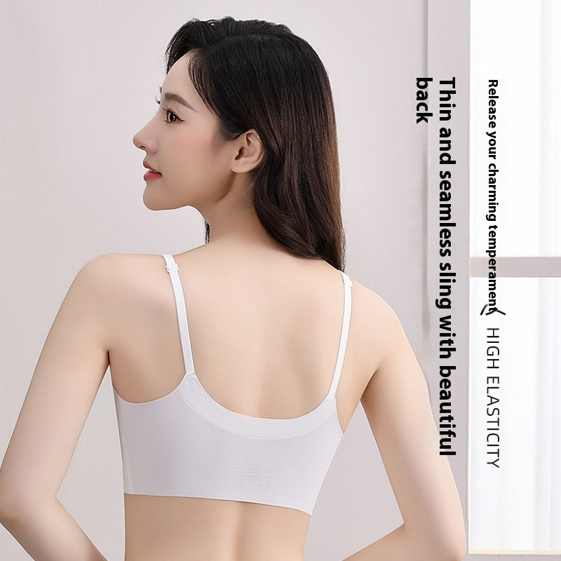 Ice Silk Seamless Wireless Push Up Plus Size Breast Holding Bra